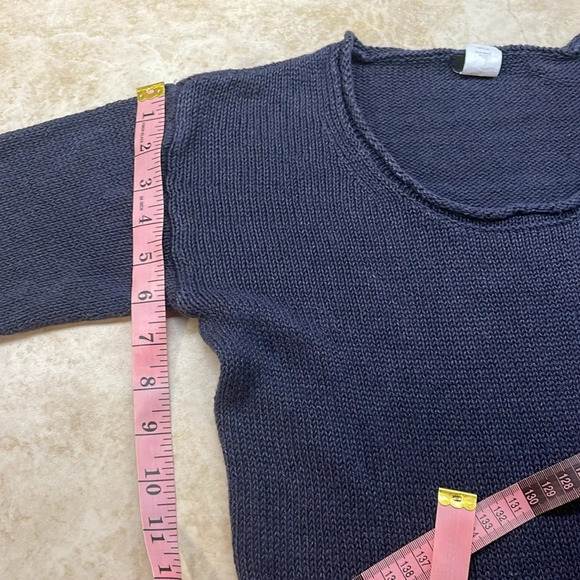J.Crew Women’s Sweater Linen Long Sleeve Pullover Knit Dark Gray Size S - Picture 6 of 9
